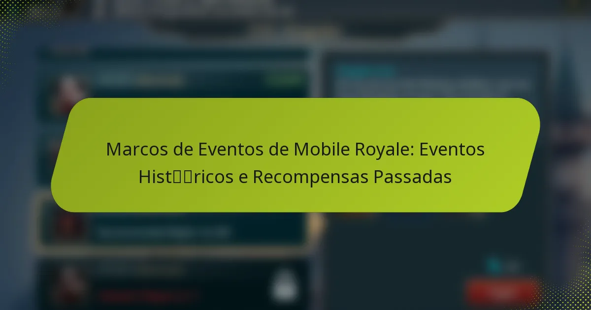 Marcos de Eventos de Mobile Royale: Eventos Históricos e Recompensas Passadas